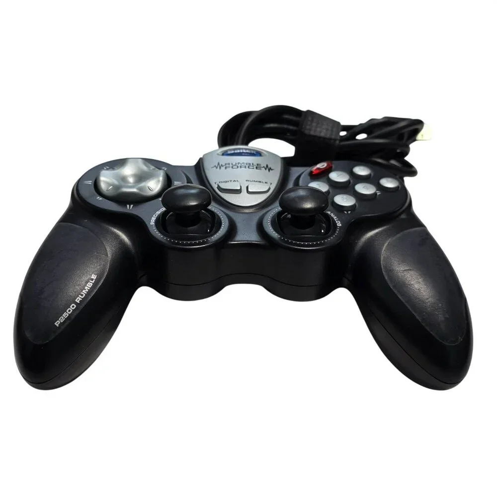 Saitek Rumble Force Wired Game Controller P2500 USB PC Gaming Gameplay Analog